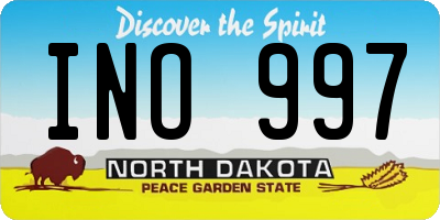 ND license plate INO997