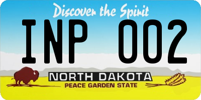 ND license plate INP002