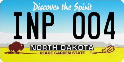 ND license plate INP004