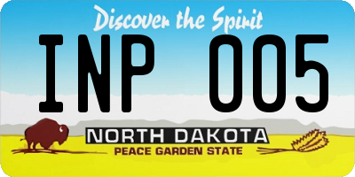 ND license plate INP005