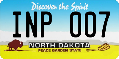 ND license plate INP007