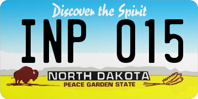 ND license plate INP015