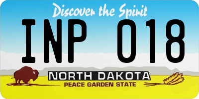 ND license plate INP018