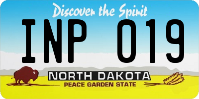 ND license plate INP019