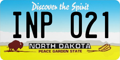 ND license plate INP021