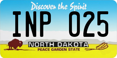 ND license plate INP025