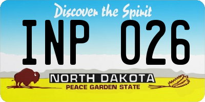 ND license plate INP026