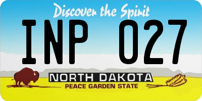 ND license plate INP027
