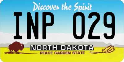 ND license plate INP029
