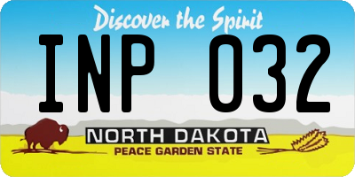 ND license plate INP032