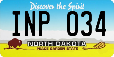ND license plate INP034