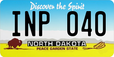 ND license plate INP040