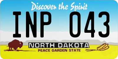 ND license plate INP043