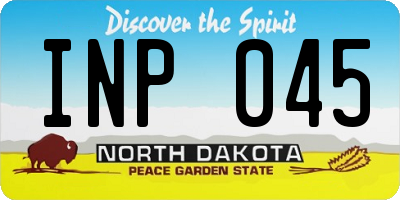 ND license plate INP045