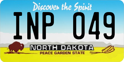ND license plate INP049