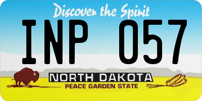 ND license plate INP057