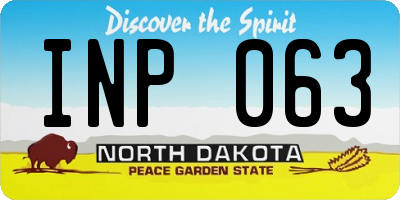 ND license plate INP063