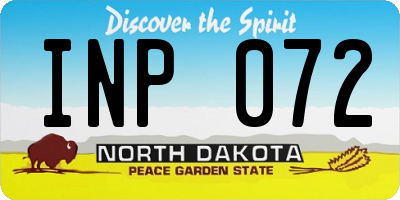 ND license plate INP072