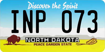 ND license plate INP073