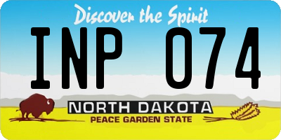 ND license plate INP074