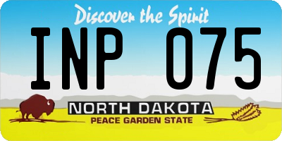 ND license plate INP075