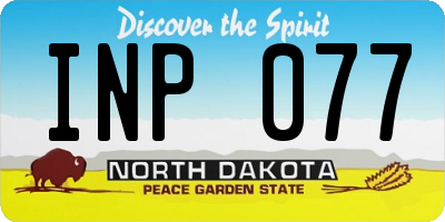ND license plate INP077