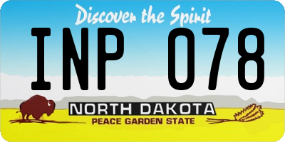 ND license plate INP078