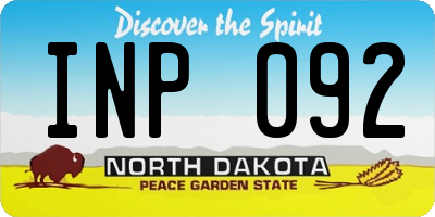ND license plate INP092