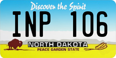 ND license plate INP106