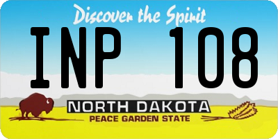 ND license plate INP108