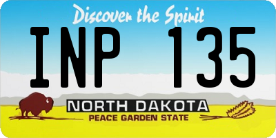 ND license plate INP135