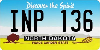ND license plate INP136