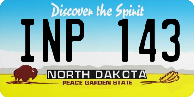 ND license plate INP143
