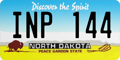 ND license plate INP144