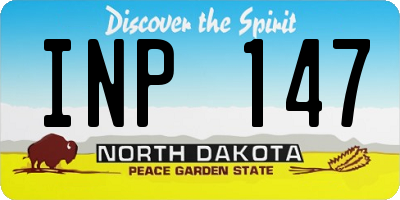 ND license plate INP147