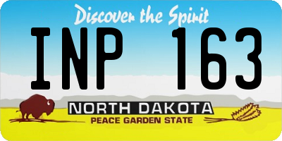 ND license plate INP163