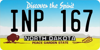 ND license plate INP167