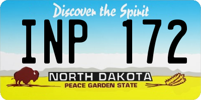 ND license plate INP172