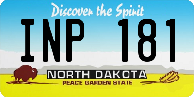 ND license plate INP181