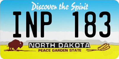 ND license plate INP183