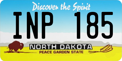 ND license plate INP185