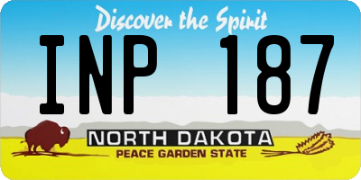 ND license plate INP187