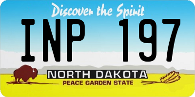 ND license plate INP197