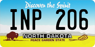 ND license plate INP206