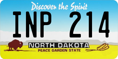 ND license plate INP214