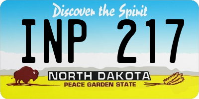 ND license plate INP217