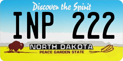 ND license plate INP222