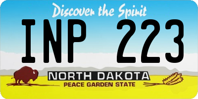 ND license plate INP223