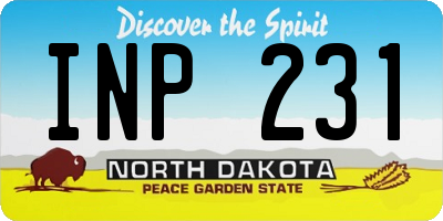ND license plate INP231