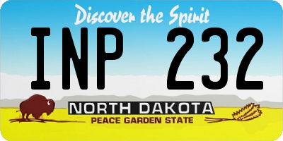 ND license plate INP232